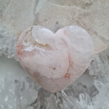 Load image into Gallery viewer, Pink Amethyst X Flower Agate Heart
