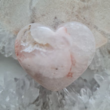 Load image into Gallery viewer, Pink Amethyst X Flower Agate Heart