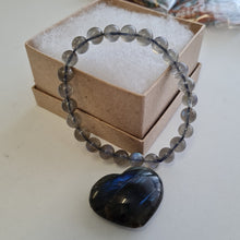 Load image into Gallery viewer, Labradorite Bracelet and Heart Boxset