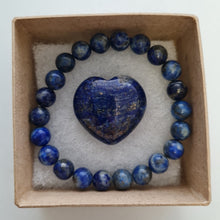 Load image into Gallery viewer, Lapis Lazuli Bracelet and Heart Boxset