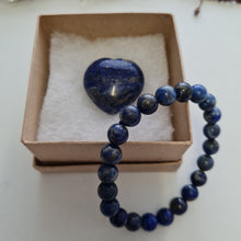 Load image into Gallery viewer, Lapis Lazuli Bracelet and Heart Boxset