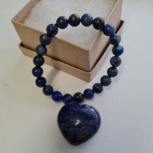 Load image into Gallery viewer, Lapis Lazuli Bracelet and Heart Boxset