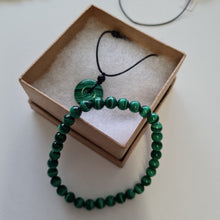 Load image into Gallery viewer, Malachite Bracelet and Donut Necklace Boxset
