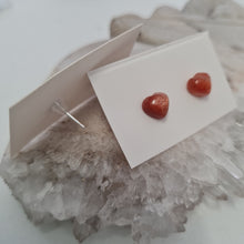 Load image into Gallery viewer, Sunstone Heart Stud Ear-ring