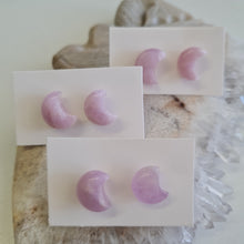 Load image into Gallery viewer, Lepidolite Moon Stud Ear-ring
