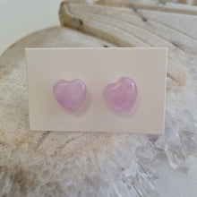 Load image into Gallery viewer, Lepidolite Heart Stud Ear-ring