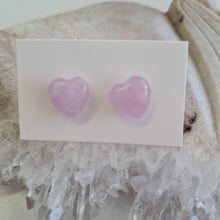 Load image into Gallery viewer, Lepidolite Heart Stud Ear-ring