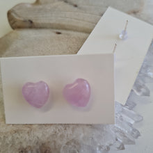 Load image into Gallery viewer, Lepidolite Heart Stud Ear-ring