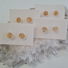Load image into Gallery viewer, Citrine Rosette Stud Ear-ring