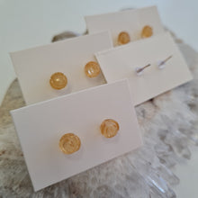 Load image into Gallery viewer, Citrine Rosette Stud Ear-ring