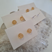 Load image into Gallery viewer, Citrine Rosette Stud Ear-ring