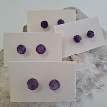 Load image into Gallery viewer, Amethyst Rosette Stud Ear-ring