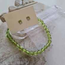 Load image into Gallery viewer, Peridot Bracelet and Stud Ear-ring Set