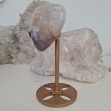 Load image into Gallery viewer, Pink Amethyst X Flower Agate Heart on Stand