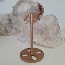 Load image into Gallery viewer, Pink Amethyst X Flower Agate Heart on Stand