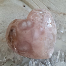Load image into Gallery viewer, Pink Amethyst X Flower Agate Heart