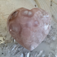 Load image into Gallery viewer, Pink Amethyst X Flower Agate Heart