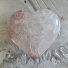 Load image into Gallery viewer, Pink Amethyst X Flower Agate Heart