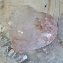Load image into Gallery viewer, Pink Amethyst X Flower Agate Heart