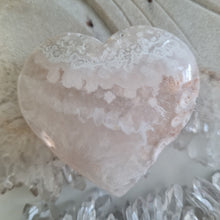 Load image into Gallery viewer, Pink Amethyst X Flower Agate Heart