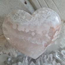 Load image into Gallery viewer, Pink Amethyst X Flower Agate Heart