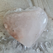 Load image into Gallery viewer, Pink Amethyst X Flower Agate Heart