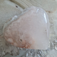 Load image into Gallery viewer, Pink Amethyst X Flower Agate Heart