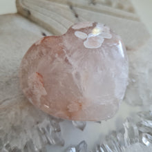 Load image into Gallery viewer, Pink Amethyst X Flower Agate Heart