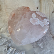 Load image into Gallery viewer, Pink Amethyst X Flower Agate Heart