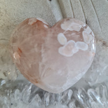 Load image into Gallery viewer, Pink Amethyst X Flower Agate Heart