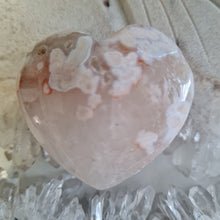 Load image into Gallery viewer, Pink Amethyst X Flower Agate Heart