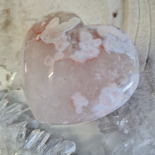 Load image into Gallery viewer, Pink Amethyst X Flower Agate Heart