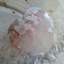 Load image into Gallery viewer, Pink Amethyst X Flower Agate Heart