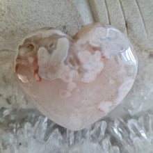 Load image into Gallery viewer, Pink Amethyst X Flower Agate Heart