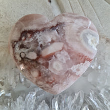 Load image into Gallery viewer, Pink Amethyst X Flower Agate Heart