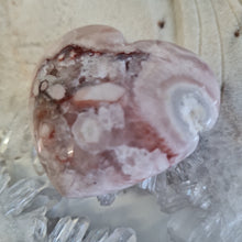 Load image into Gallery viewer, Pink Amethyst X Flower Agate Heart
