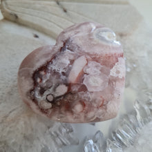 Load image into Gallery viewer, Pink Amethyst X Flower Agate Heart