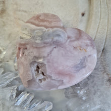 Load image into Gallery viewer, Pink Amethyst X Flower Agate Heart