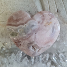 Load image into Gallery viewer, Pink Amethyst X Flower Agate Heart