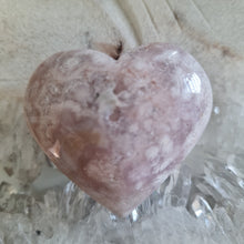 Load image into Gallery viewer, Pink Amethyst X Flower Agate Heart