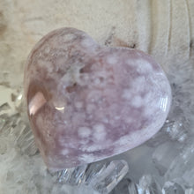 Load image into Gallery viewer, Pink Amethyst X Flower Agate Heart