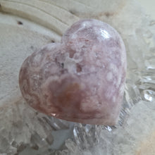 Load image into Gallery viewer, Pink Amethyst X Flower Agate Heart
