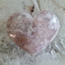 Load image into Gallery viewer, Pink Amethyst X Flower Agate Heart