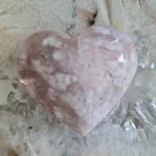 Load image into Gallery viewer, Pink Amethyst X Flower Agate Heart