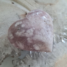 Load image into Gallery viewer, Pink Amethyst X Flower Agate Heart