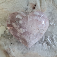 Load image into Gallery viewer, Pink Amethyst X Flower Agate Heart