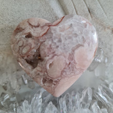 Load image into Gallery viewer, Pink Amethyst X Flower Agate Heart