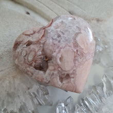 Load image into Gallery viewer, Pink Amethyst X Flower Agate Heart