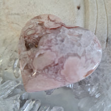 Load image into Gallery viewer, Pink Amethyst X Flower Agate Heart