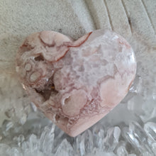 Load image into Gallery viewer, Pink Amethyst X Flower Agate Heart